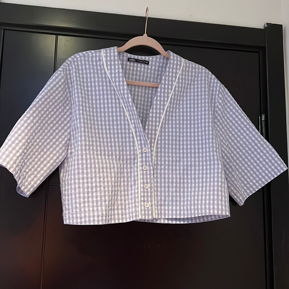 Zara Cropped Button Up